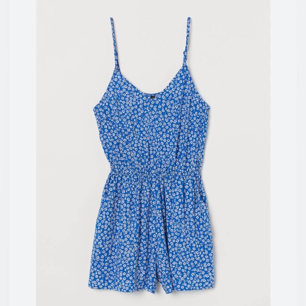 H&M Divided Blue Floral Romper